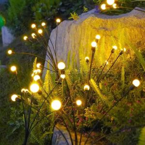 solar powered swaying firefly garden light